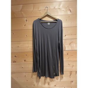 ASOS Bamboo Long Sleeve Shirt Dress Large Gray